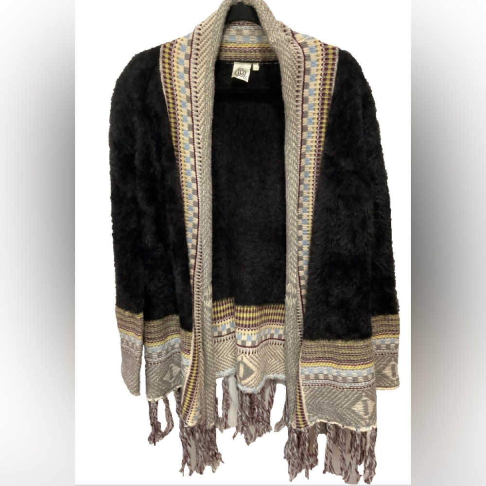 R Fashion Apparel Duster Cardigan Women’s L/XL Fringe Boho Open Front Knit